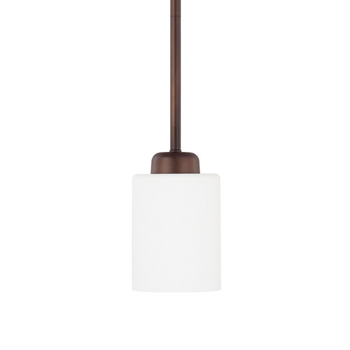 Dixon 5" W x 6.5" H 1-Light Soft White Glass Pendant in Bronze  (315211BZ-338)