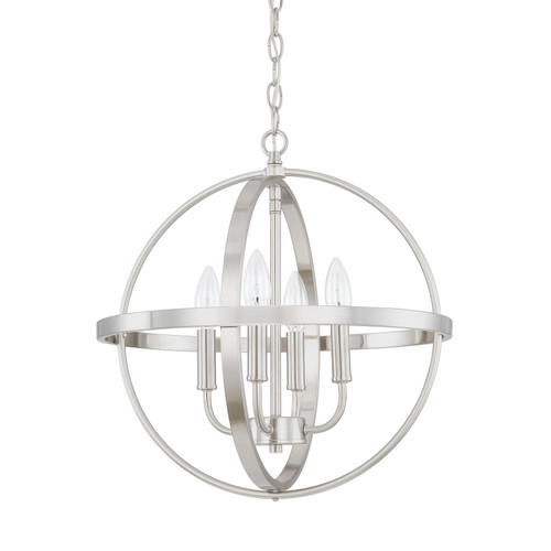 Hartwell 16.5" W x 17.5" H 4-Light Orb Pendant in Brushed Nickel   (317541BN)