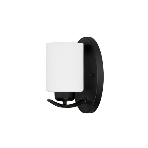 Dixon 4.5" W x 8" H 1-Light Sconce in Matte Black with Soft White Glass (615211MB-338)