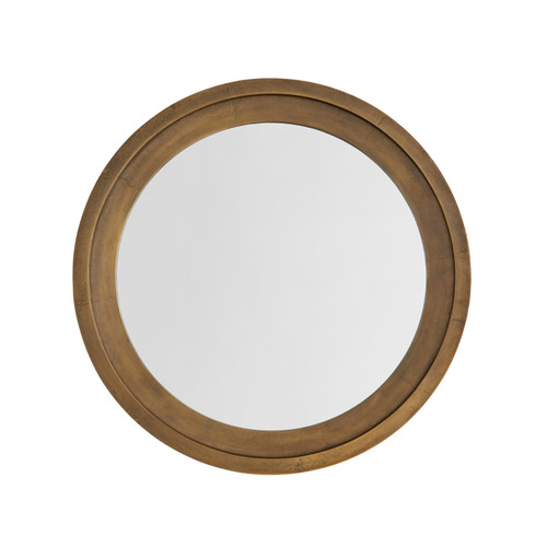 Mirror 32.5" W x 32.5" H x 1.5" E Round Sand-Cast Aluminum Mirror in Oxidized Brass  (740704MM)