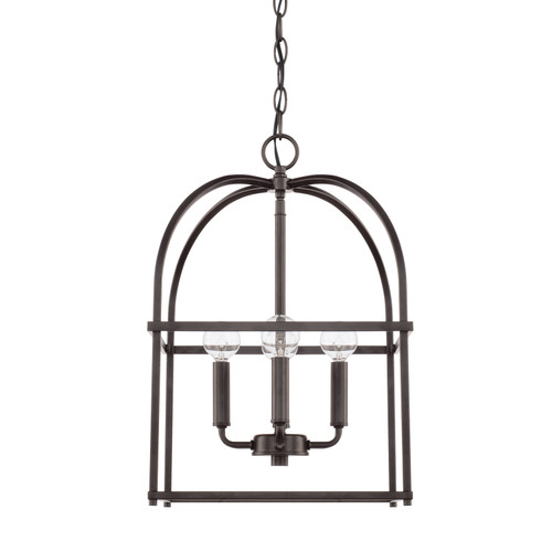 Aubrey 12.5" W x 18.5" H 4-Light Lantern Foyer Pendant in Bronze   (527542BZ)