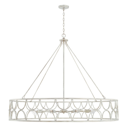 Ricci 48" W x 40" H 8-Light Wagon-Wheel Chandelier in Winter White   (443381WW)