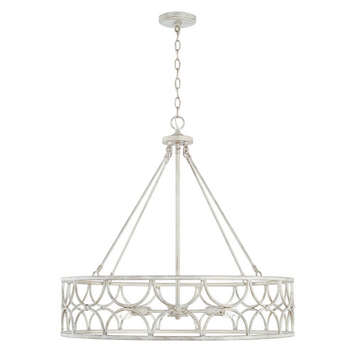 Ricci 29.5" W x 28" H 4-Light Wagon-Wheel Ring Pendant Chandelier in Winter White  (343341WW)