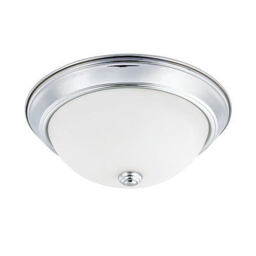 Bates 13" W x 5" H 2-Light Flush Mount in Chrome with Soft White Glass Shade (214722CH)