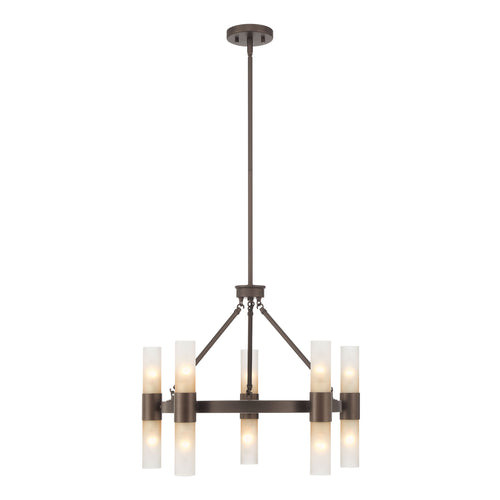 Lyssna Cirkel 10 Light Chandelier in Oil Rubbed Bronze with Etched Bronze Ombre (5803-10 ORB-EBO)