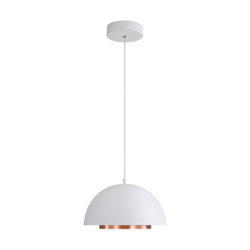 Solsken 7" LED Pendant in Sand White with Aged Copper (3632-7 SNW-ACR)
