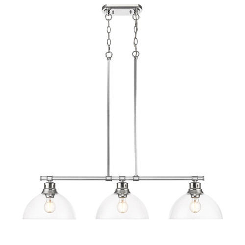 Duncan 3-Light Linear Pendant in Chrome with Clear Glass (3602-3LP CH-CLR)