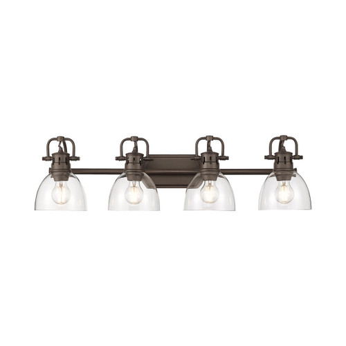 Duncan 4-Light Bath Vanity in Rubbed Bronze with Clear Glass (3602-BA4 RBZ-CLR)