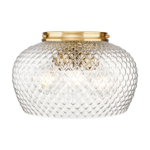 Adeline  3 Light Flush Mount in Modern Brushed Gold with Clear Glass Shade (1088-3FM MBG-CLR)