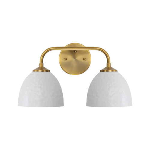 Shepard 2-Light Bath Vanity in Modern Brass with Matte White (6950-BA2 MBS-WHT)