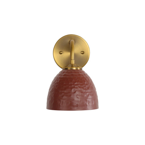 Shepard 1-Light Wall Sconce in Modern Brass with Russet Clay (6950-1W MBS-RC)