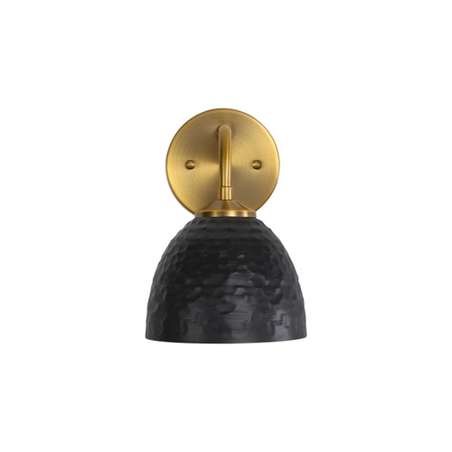 Shepard 1-Light Wall Sconce in Modern Brass with Matte Black (6950-1W MBS-BLK)