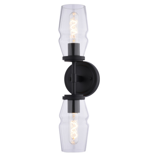 Vaxcel Warren 18.5-in. 2 Light Wall Light Matte Black (W0531)