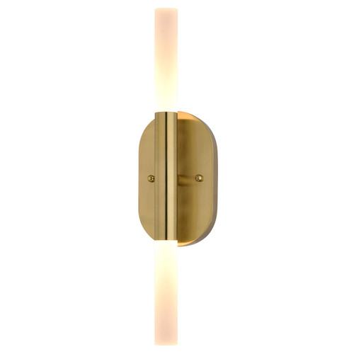 Vaxcel Fulton 2 Light LED Wall Light Satin Brass (W0488)