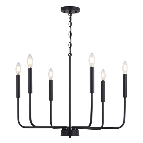 Belden 26-in. 6 Light Chandelier Black (H0297)