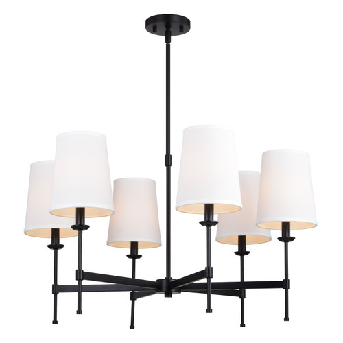Vaxcel Camden 30-in 6 Light Chandelier Matte Black (H0288)