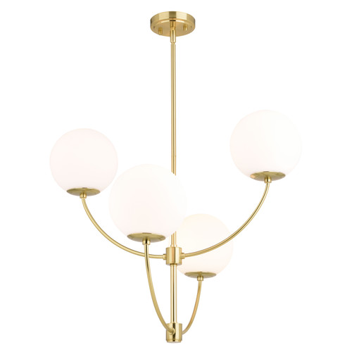 Avers 26-in 4 Light Chandelier Natural Brass (H0295)
