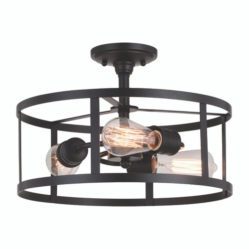 Akron 15-in. 3 Light Semi-Flush Mount Oil Rubbed Bronze (C0266)