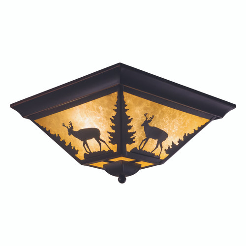 Bryce 14-in Deer Flush Mount Ceiling Light Burnished Bronze (CC55414BBZ)