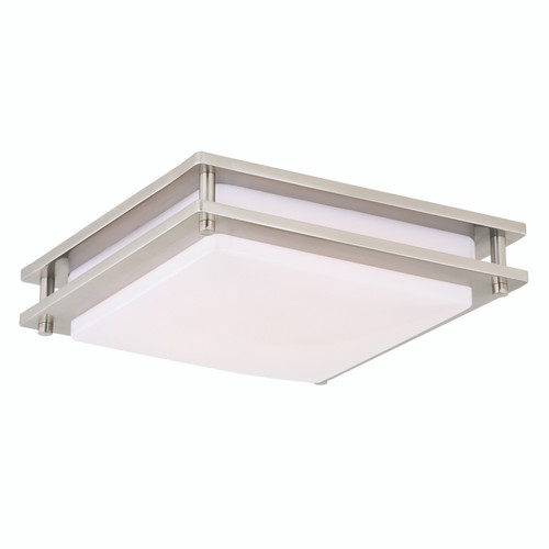 Horizon 12-in LED Flush Mount Ceiling Light Satin Nickel (C0152)