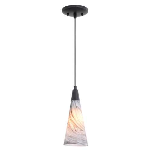 Milano 4.25-in. Mini Pendant Marble Swirl Matte Black (P0409)