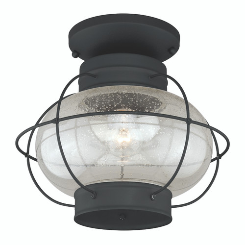 Chatham 13-in Outdoor Semi Flush Mount Ceiling Light Textured Black (T0144)