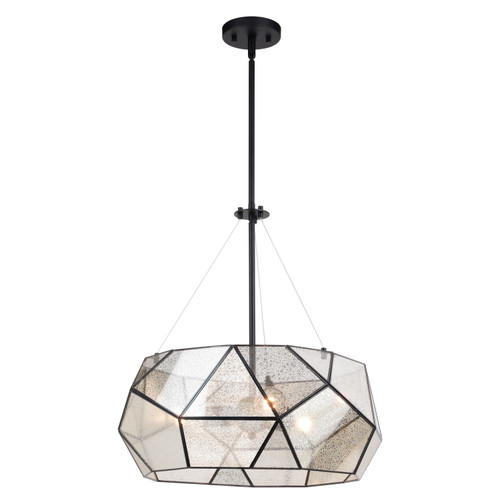 Euclid 20-in. 3 Light Pendant Black (P0393)