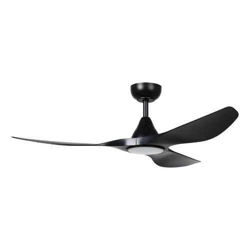 Surfline 52" 3 Blade  DC Fan w/LED Light, 5.5 in Rod, Smart Control,  Black, Black Accents, Black Blades (235112-5202A)