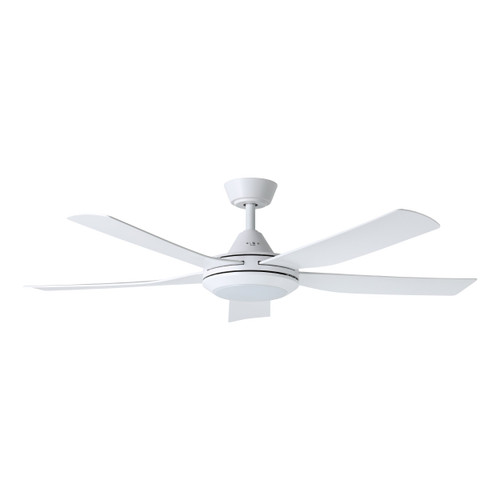 Swiftsure 52" 5 Blade AC Fan w/3 CCT Light, 5.5" Rod, Smart Compatible (Kit sold separately), White, White Accents, White Blades  (235041-5201A)