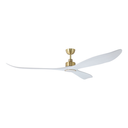 Westerly 84" 3 Blade DC Fan w/6" & 18" Rod, Smart Control, Light Sold Separately, Satin Brass/Satin Brass Accents /White Blades (235400-8411A)
