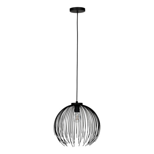 Venezuela 15.35-inch 1-Light Black Pendant Light (901002A)