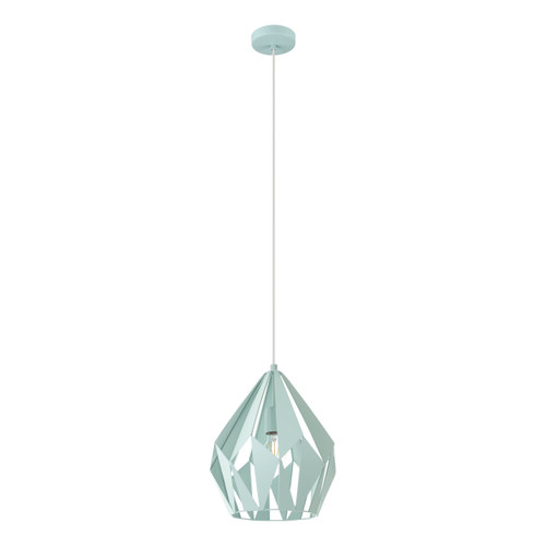 Carlton-P 1-Light Pastel Light Green Pendant Light (49026A)