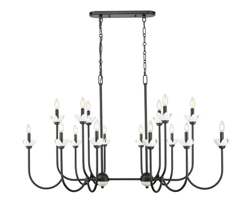 Allistair 16 Light Linear Chandelier in Matte Black (352-56L-MB)