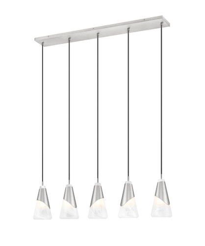 Z-Lite Aimie 5 Light Linear Chandelier in Brushed Nickel (828P6-5L-BN)