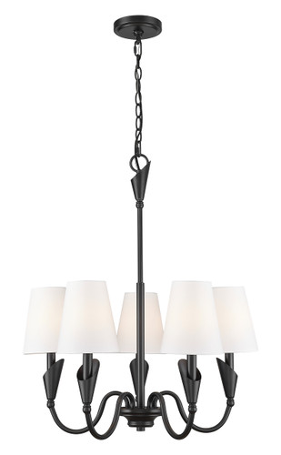 Z-Lite Claudelle 5 Light Chandelier in Matte Black (4014-24MB)