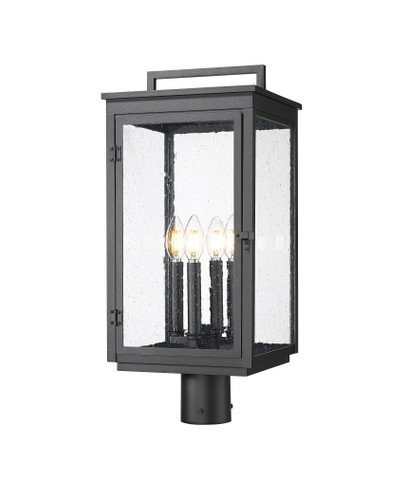 Z-Lite Hartwell 4 Light Outdoor Post Mount Fixture in Sand Black (5019PHBR-BK)