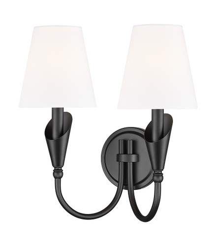 Claudelle 2 Light Wall Sconce in Matte Black (4014-2S-MB)