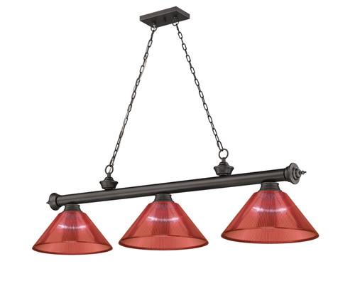 Cordon 3 Light Billiard in Bronze (2306-3BRZ-ARBG)