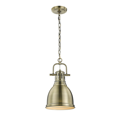 Duncan Small Pendant with Chain in Aged Brass (3602-S AB-AB)