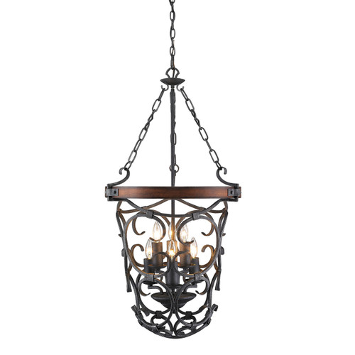 Madera 2 Tier - 6 Light Pendant in Black Iron (1821-6P BI)