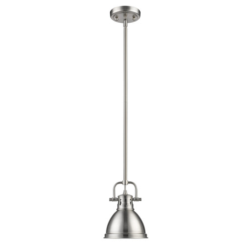 Duncan Mini Pendant with Rod in Pewter with a Pewter Shade (3604-M1L PW-PW)