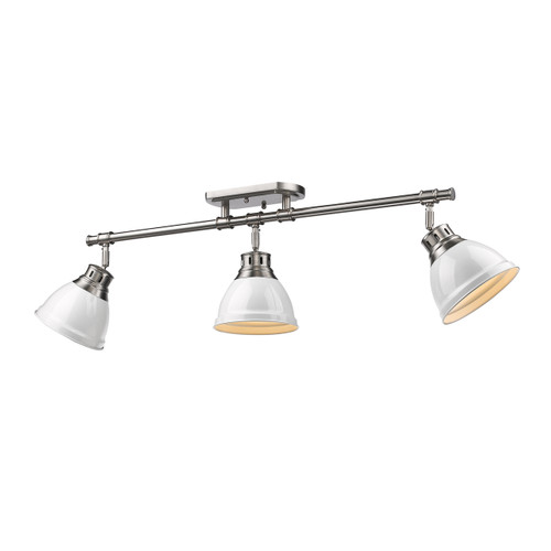 Duncan Semi-Flush - Track Light in Pewter (3602-3SF PW-WH)