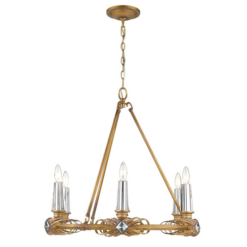 Signet 6 Light Chandier in Royal Gold (5717-6 RGD)