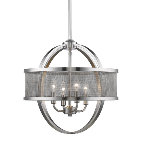 Colson PW 4 Light Pendant (with shade) in Pewter (3167-4P PW-PW)