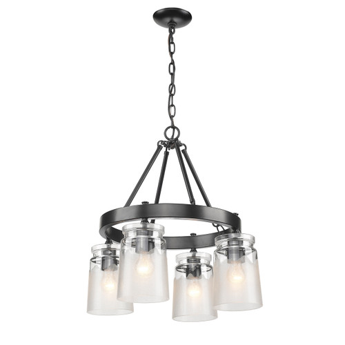 4 Light Chandelier (1405-4 BLK-CAG)