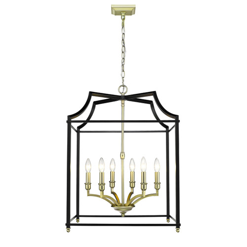 6 Light Pendant (8401-6P SB-BLK)