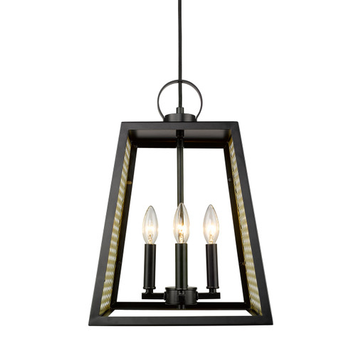 Abbott 4 Light Pendant in Black (3239-4P BLK-SB)