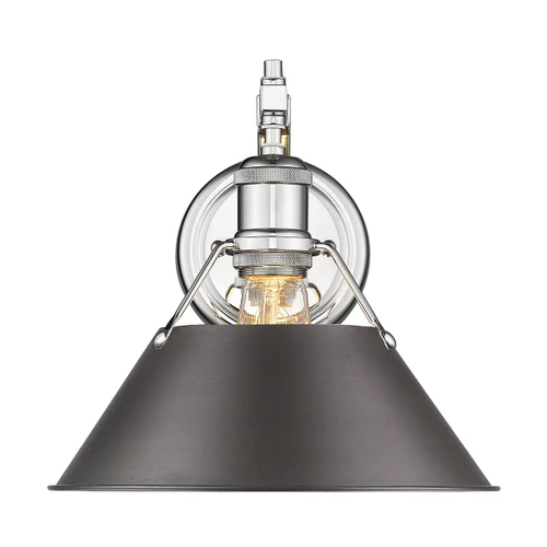 Orwell 1-Light Wall Sconce in Chrome with Rubbed Bronze (3306-1W CH-RBZ)