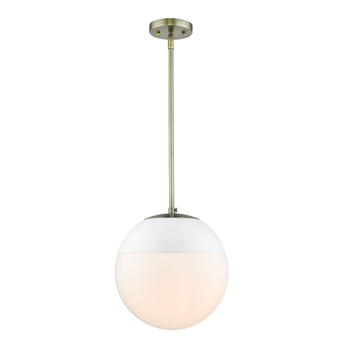 1 Light Pendant with Rod (3218-L AB-WHT)