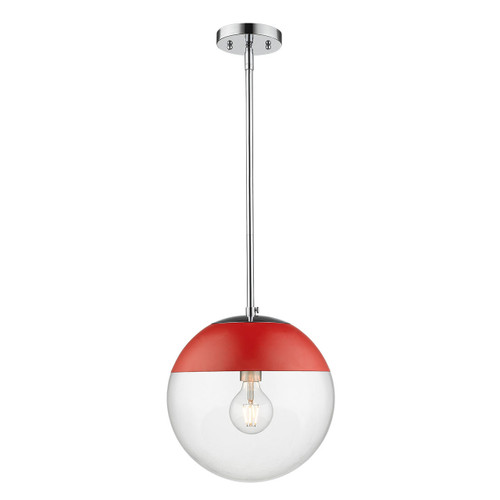 1 Light Pendant with Rod (3219-L CH-RED)